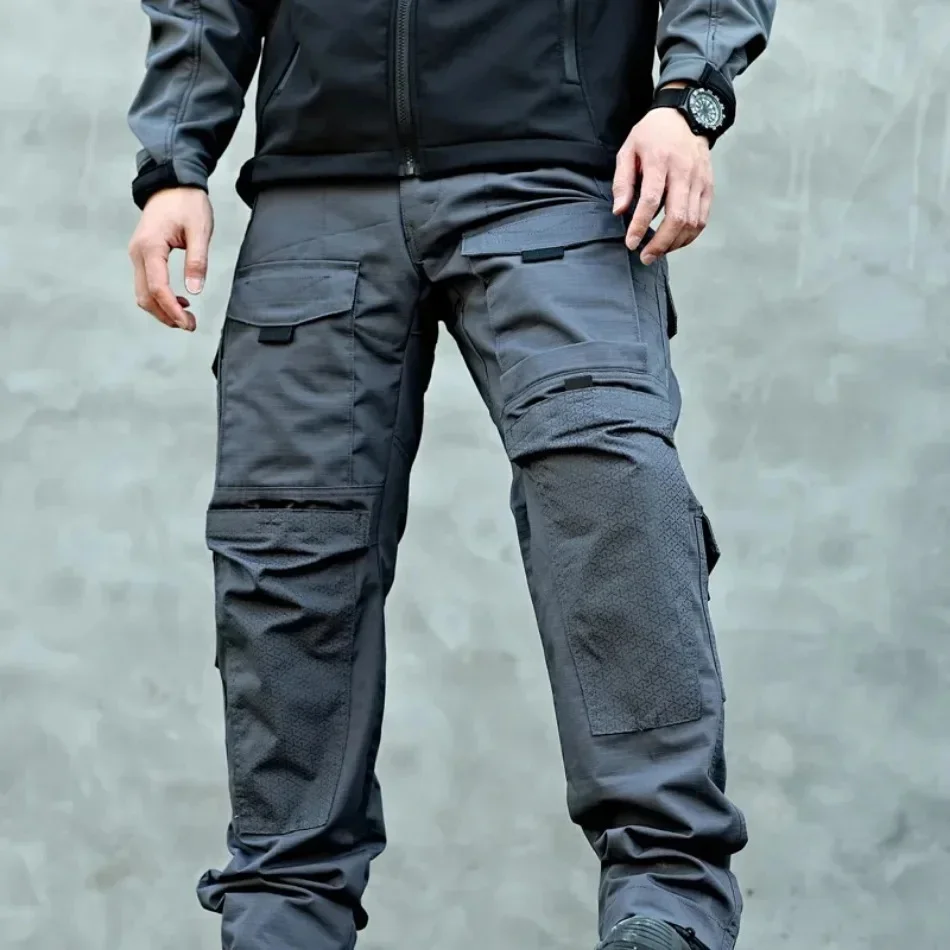 Taktische Hosen für Herren, Outdoor-Cargohosen mit mehreren Taschen, Militär-Kampfhosen, strapazierfähige Wander- und Arbeitshosen für Herren. – Detail 6