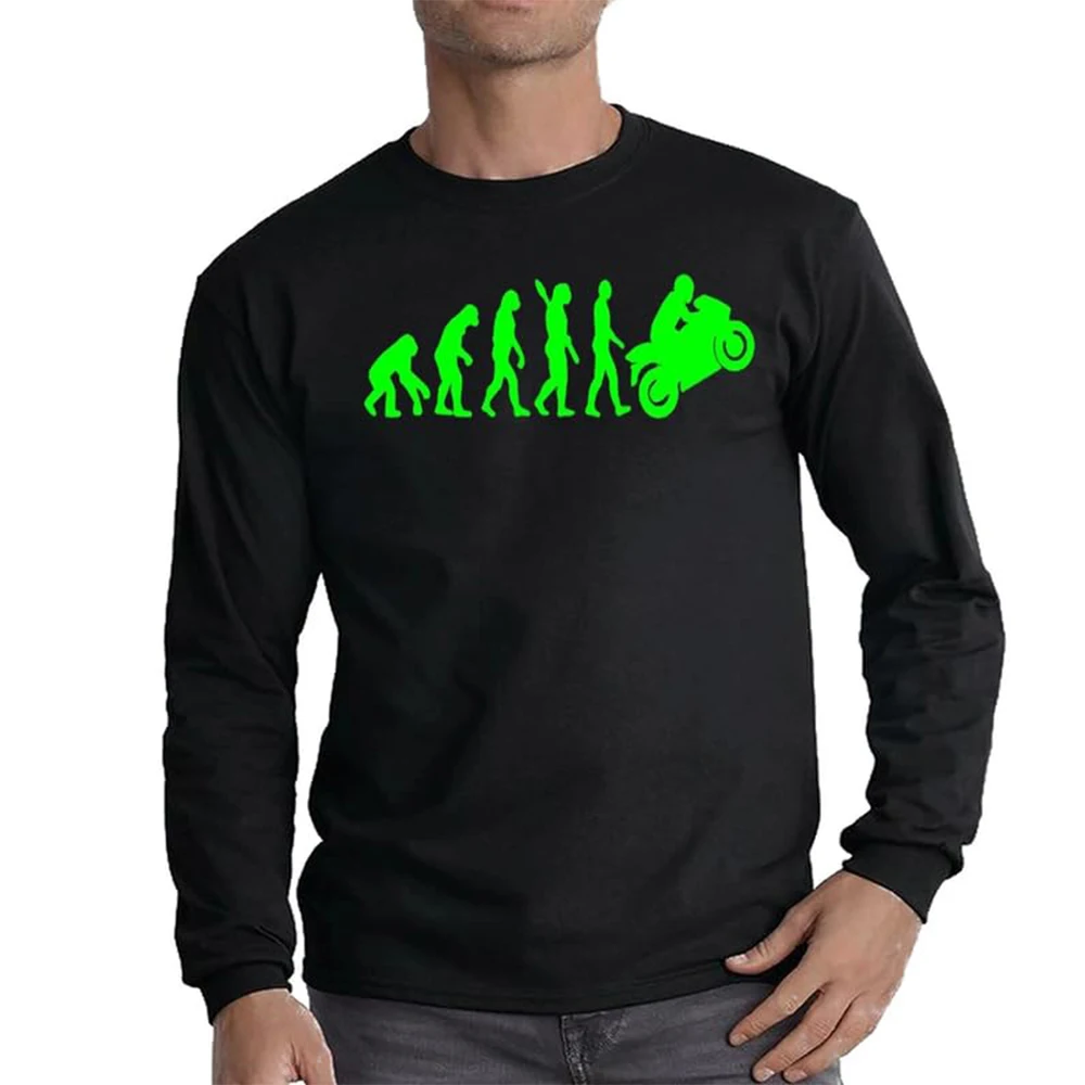 كاواساكي دراجة نارية تطور الرجل طاقم الرقبة تي شيرت طويل الأكمام الشارع الشهير موتو المشجعين خمر موتوكروس سريعة الجافة القمم #1