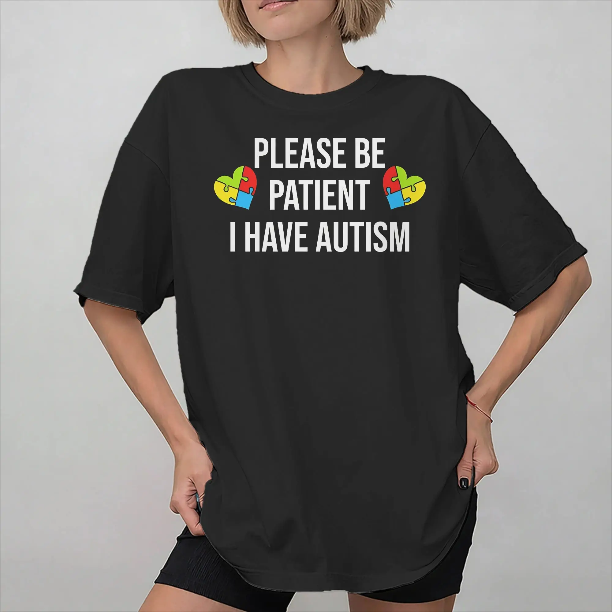 Please Be Patient I Have Autism Tee Shirt for Men Women Fashion T Shirts  100% Cotton Clothing
