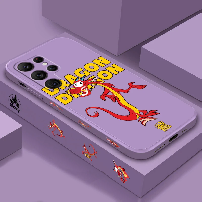 

Disney Mustache Dragon Cool Liquid Left Rope For Samsung Galaxy S24 S23 S22 S21 S20 FE S10 Ultra Plus Lite 5G Back Phone Case