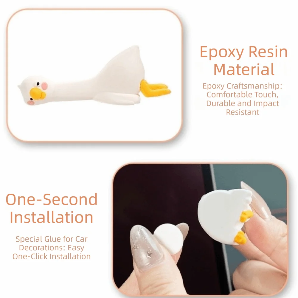 Cartoon Animal Mini Duck Ornament Computer Display Mini Car Center Console Ornament Statue Figurine Computer Monitor Decoration