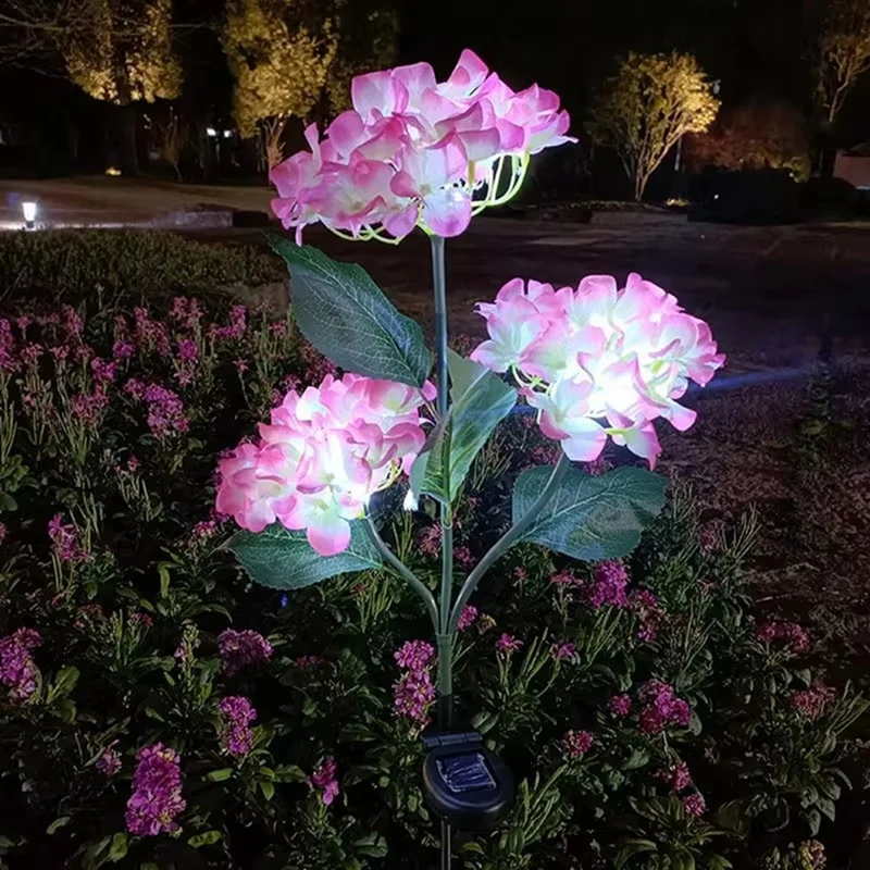 Luci solari Fiori Luce a led Realistico Decorativo Luminoso 3 teste Decorazione da giardino Paletto da giardino di lunga durata Parco Giardino