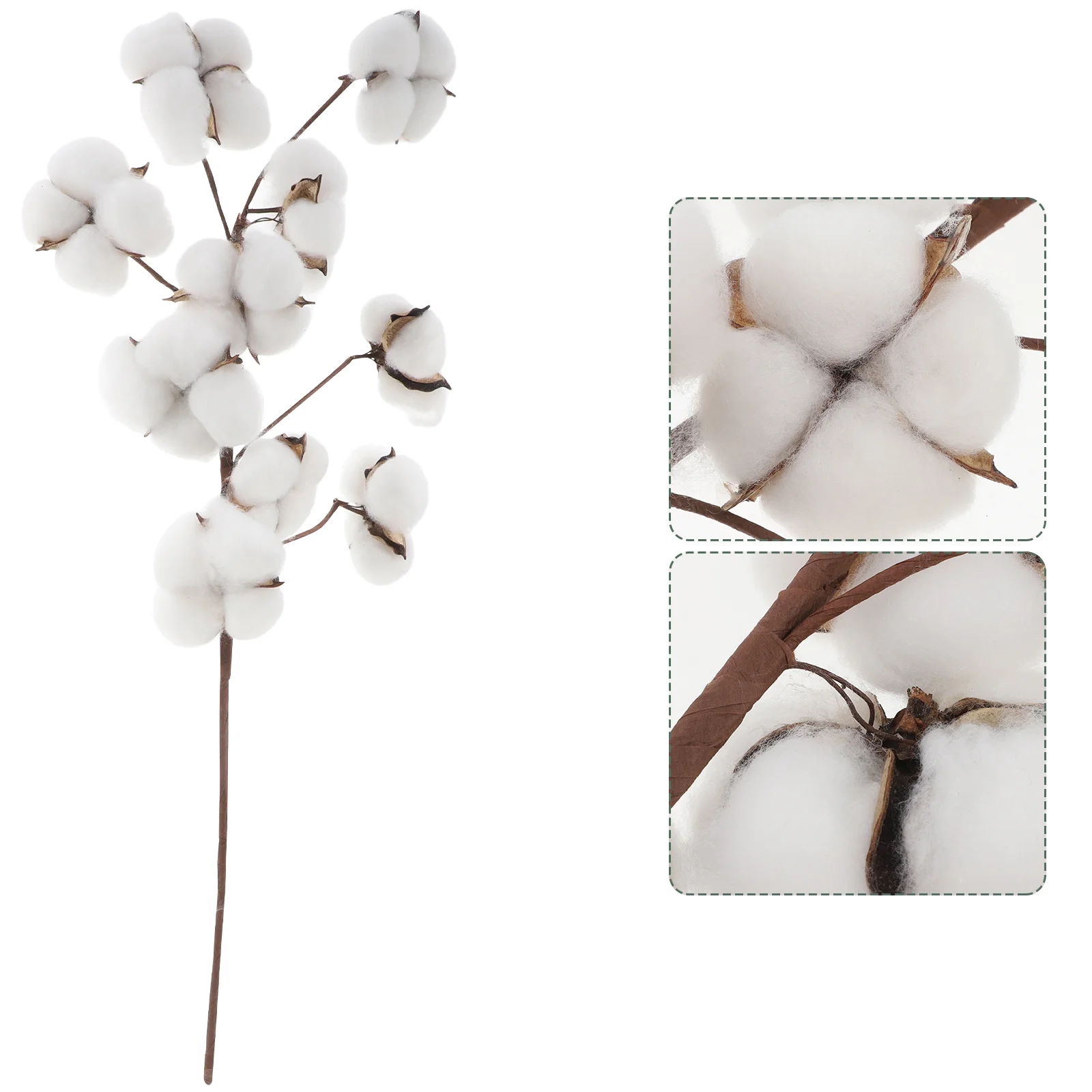 10 Heads Showcase Decoration Filler Floral Dried Cotton Stems Filling DIY Wedding Farmhouse Style Artificial Flower Bamboo