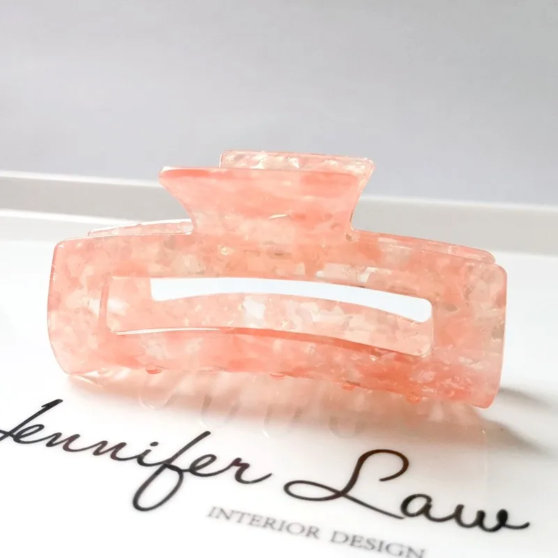 8,3 cm Mode Rechteck Acetat Haar Krallen Frauen Haar Zubehör Bunte Plaid Pferdeschwanz Essigsäure Klaue Clips Für Mädchen – Detail 6
