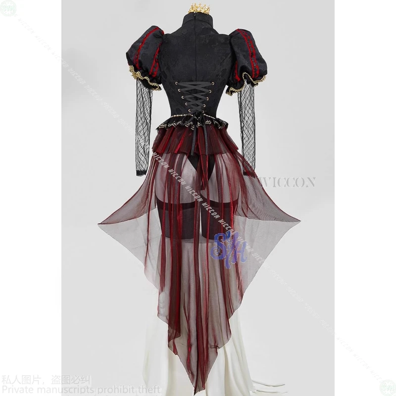 أنيمي الملكة مثير جوفاء خارج الحب أسود أحمر القوطية الرجعية لوليتا بذلة موضة Y2K الرعب حفلة الهالوين النشاط تأثيري