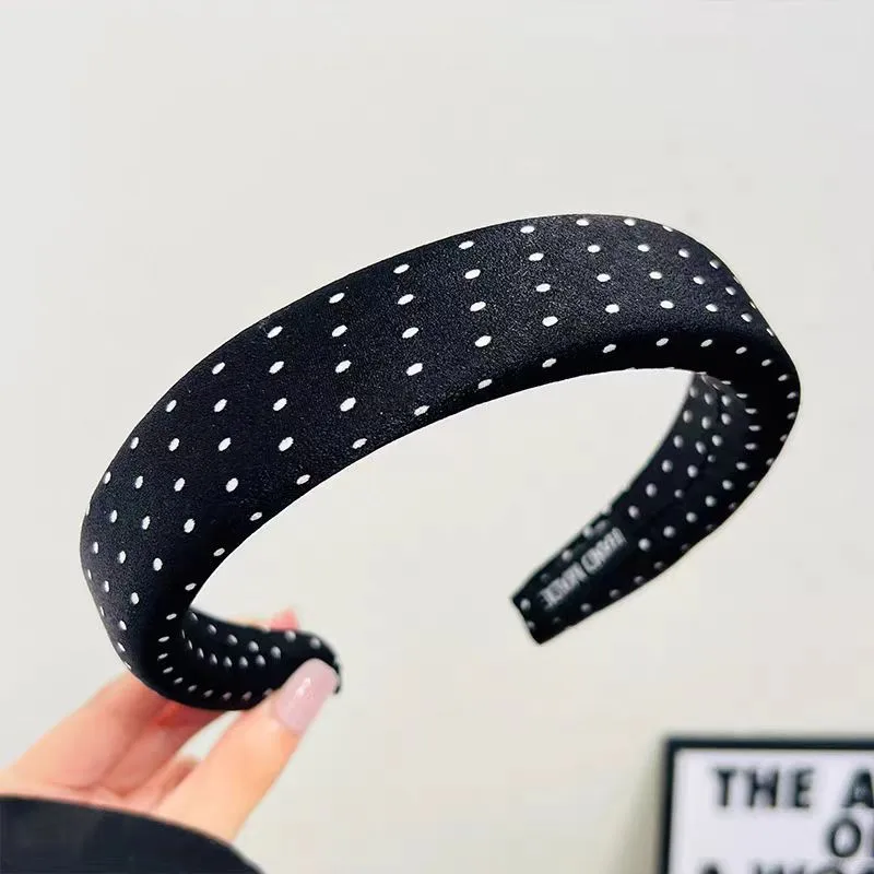 1/4 Stück Einfaches Schwarz-Weißes Gepunktetes Breites Haarband für Frauen, Elegantes Haarband für den Alltag, Modisches Haarband für Mädchen zum Gesichtwaschen – Detail 6