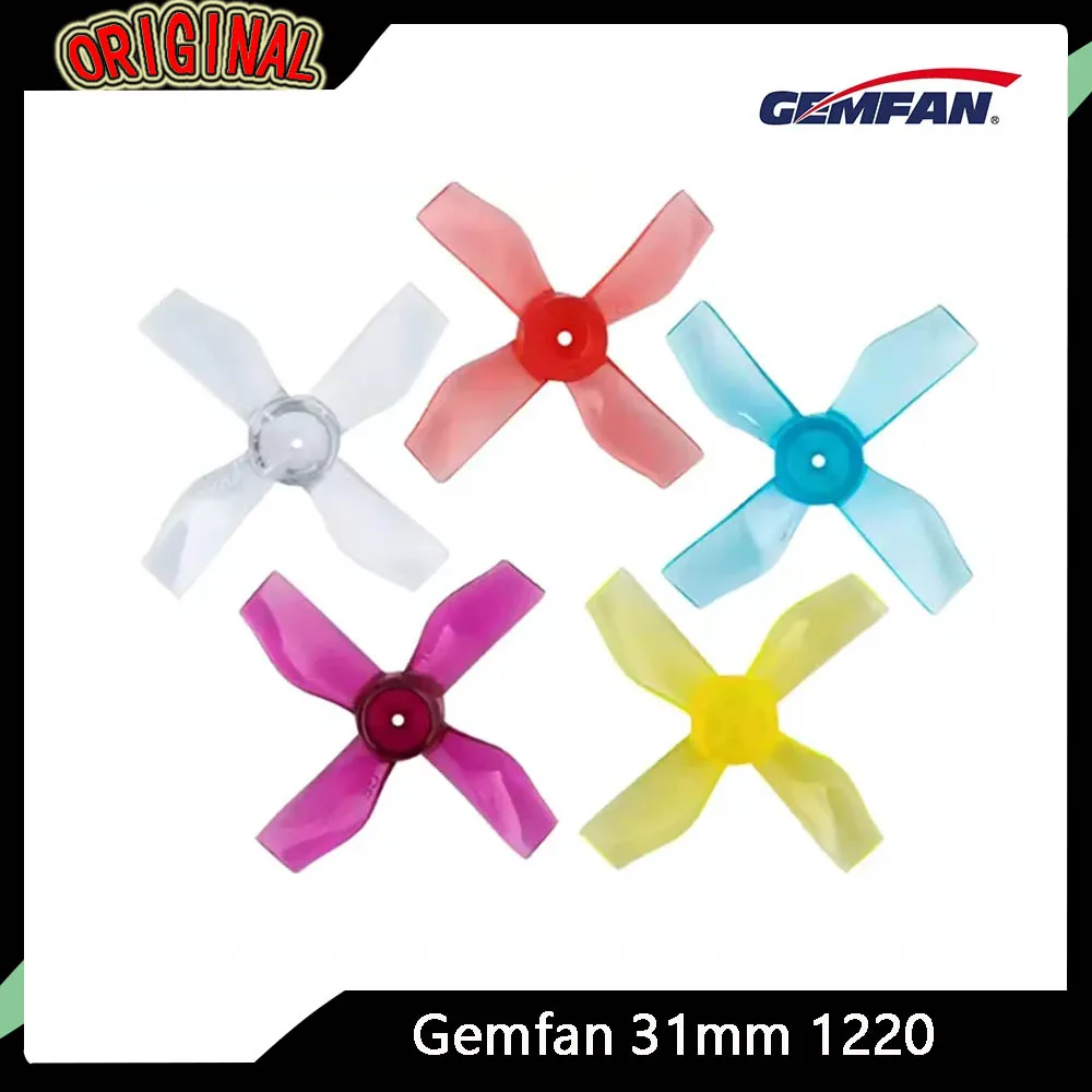 

Gemfan 31mm 4-Blade Prop 1220 PC CW/CCW 0.8/1mm Hole for 0703 0802 0902 1103 Motors RC FPV Micro Drone Quadcopter
