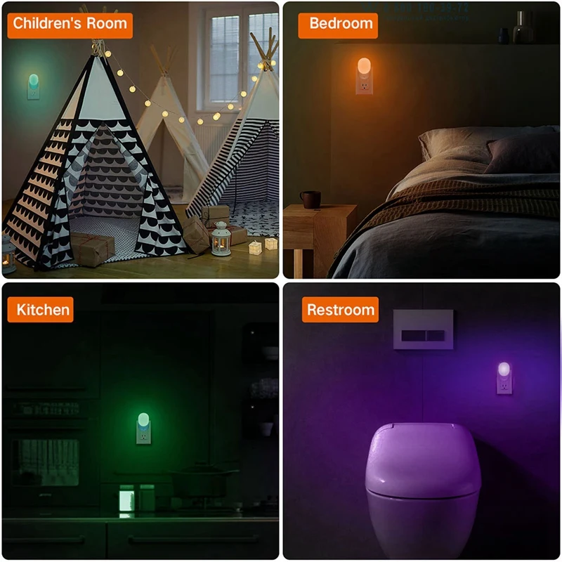 Veilleuse LED RVB à brancher avec télécommande, lumière de nuit variable, escales colorées, 16 documents