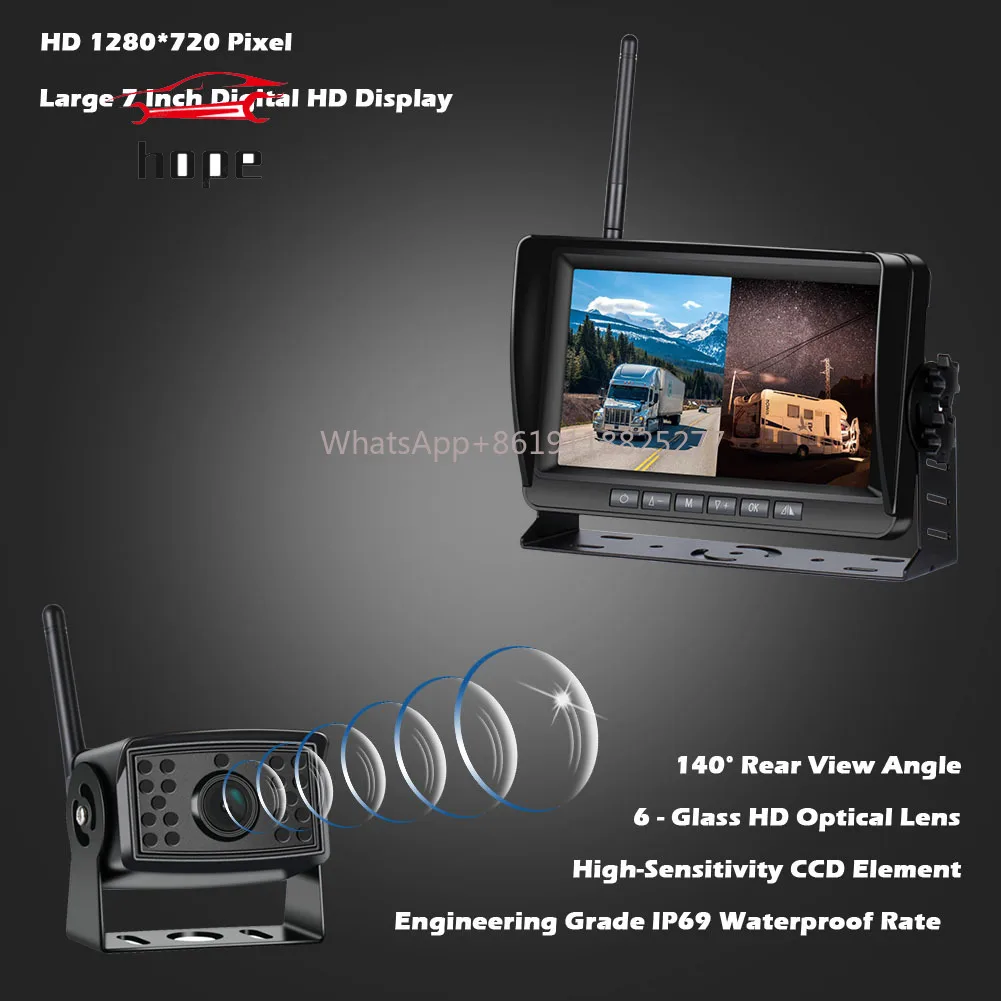 2ch AHD Wireless Truck DVR Car Monitor Car Display Screen 7