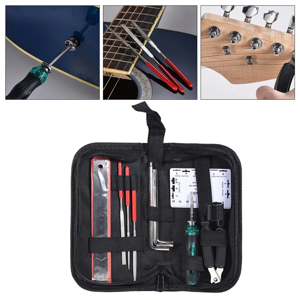 

45pcs 1 Set Guitar Repairing Maintenance Tool Kit String Instrument Cleaning Storage Bag Accessories For