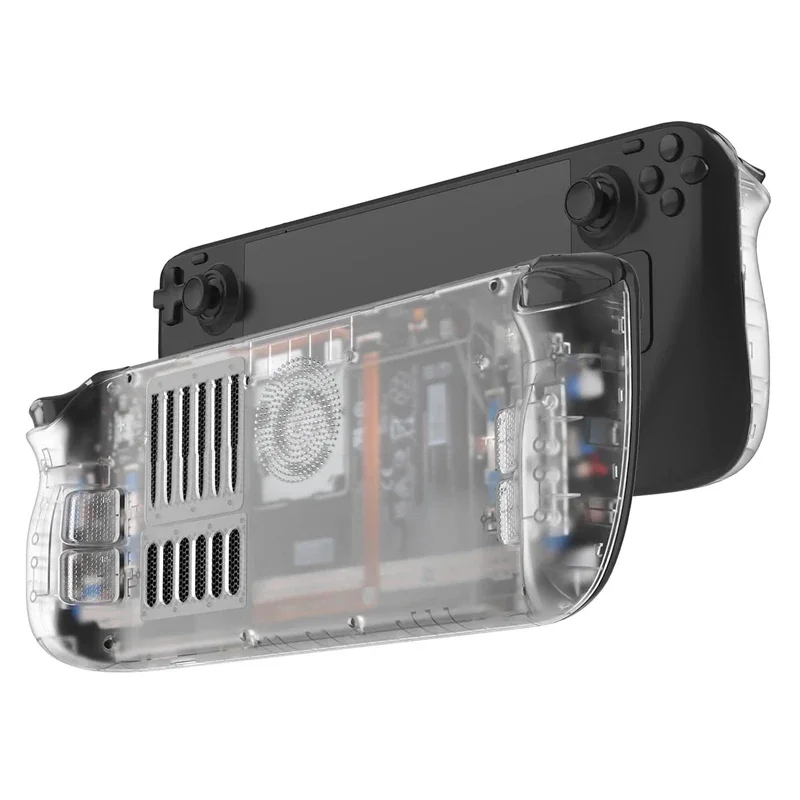 ل SteamDeck هارد شل الغطاء الخلفي التبريد الشفاف ABS + PC مع مجموعة التثبيت قطرة واقية تبديد الحرارة الغبار واقية