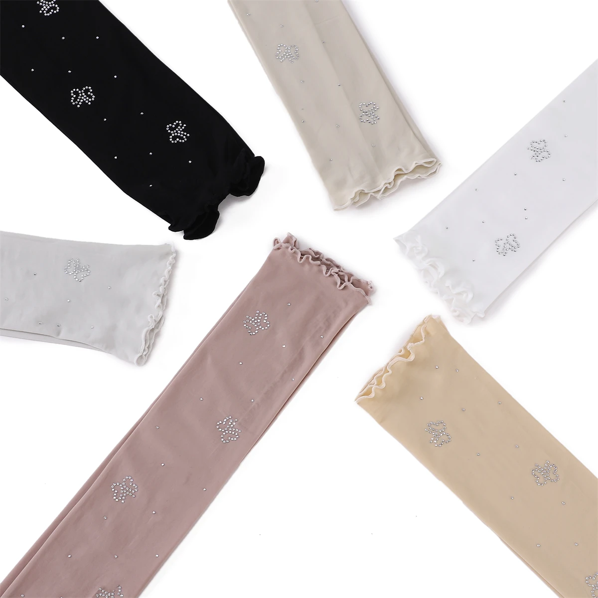 Dames Hijab Moslim Gebed Mouw Rekbare Arm Cover Islamitische Overmouw Met Strass