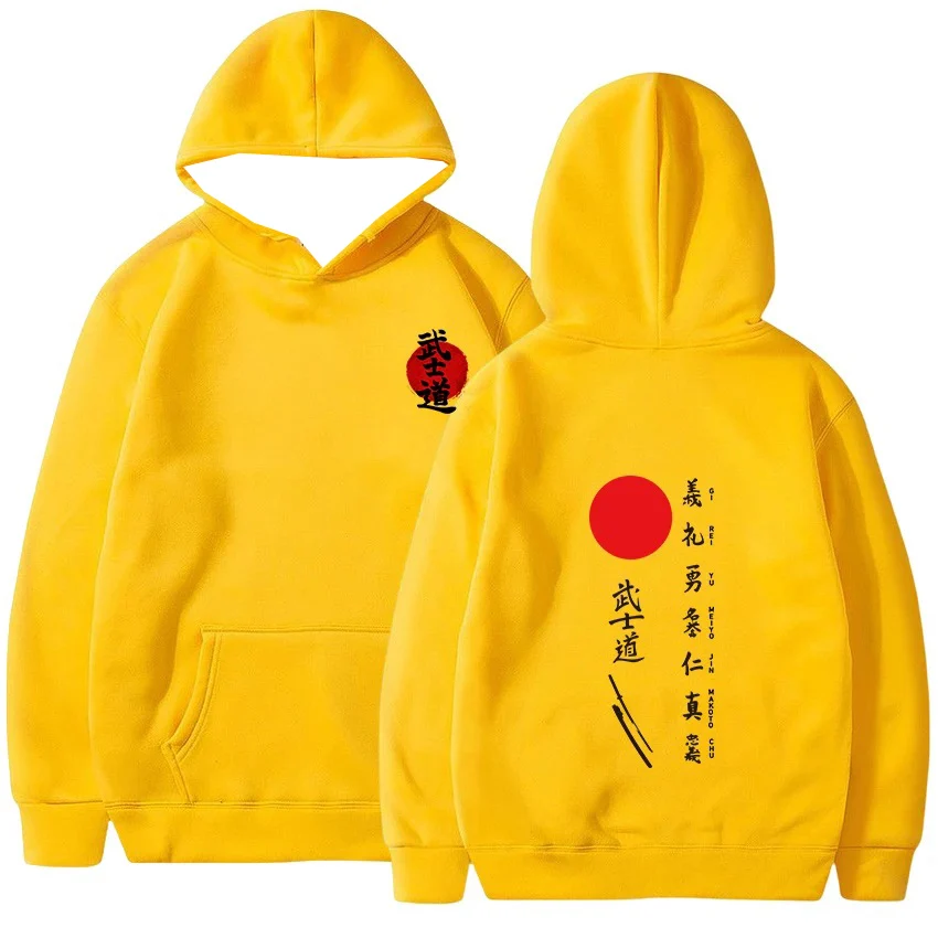 Autumn men's hooded sweatshirt bushido pattern print Couple hoodies Leisure hoodies for man Sports breathable men's y2k clothing