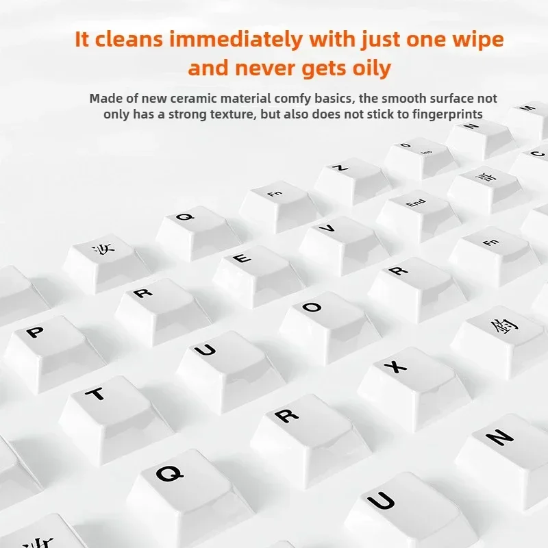 Keramik-Tastenkappen-Set, 4/101/123 Tasten, glatte Oberfläche, robuste HiFi-Klangqualität, hochelastische mechanische Tastatur, CHRY Cross Axis