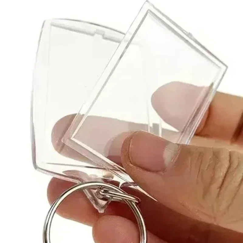 5-50 قطعة جديد واضح إطار صور أكريليك المفاتيح صور إدراج Keyrings مستطيل فارغ للصور على الوجهين لتقوم بها بنفسك لوازم #5