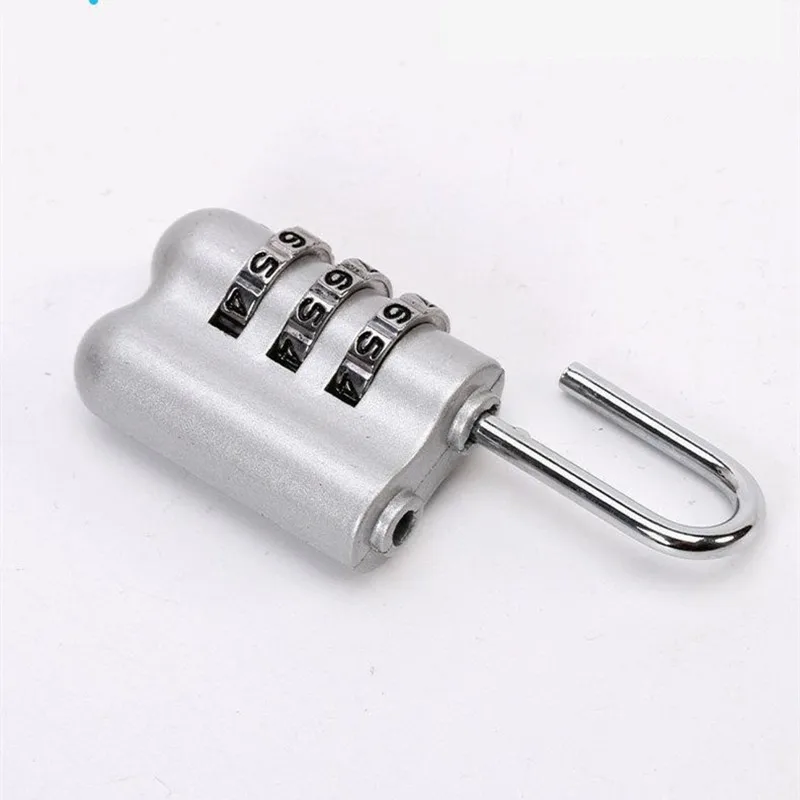 New Mini Combination Lock For Luggage Backpack Drawer Security Password Padlock Three-position Aluminum Alloy Combination Lock