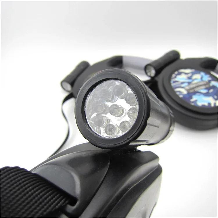 

Self-Retracting LED Glow Dog Leash with Detachable Trash Bag Compact Adjustable Pet Tether for Night Walks Hygiene Convenience