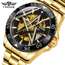 2024 NEW Winner high-quality Diamonds Mens Watches Mechanical Full Steel Skeleton Self-winding Automatic Watch Relogio Masculino