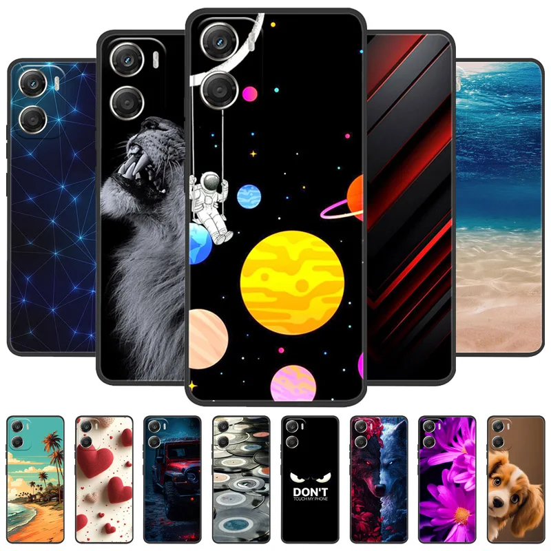 Funda para Motorola Moto G06 de 6,88 pulgadas, funda de silicona TPU negra suave con pintura a la moda para Moto G06 Power G 06 XT2535-1 Capa Fundas