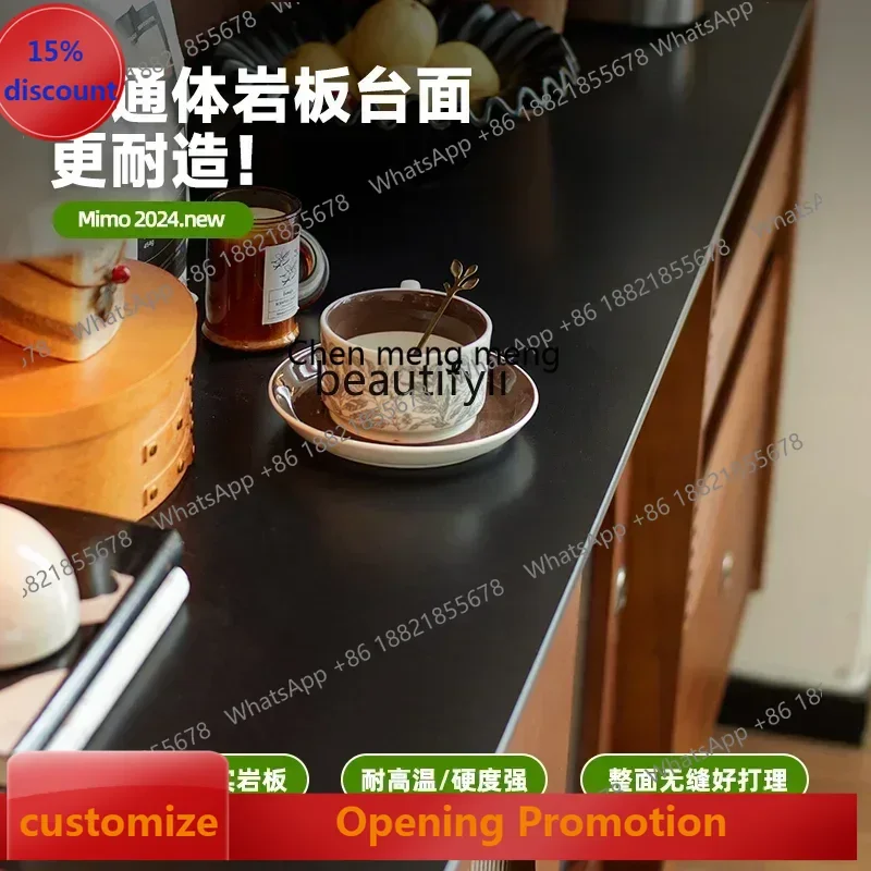 

smt7486 Retro solid wood dining side cabinet, living room meal preparation, coffee machine placement table, tea cabinet ss 7486