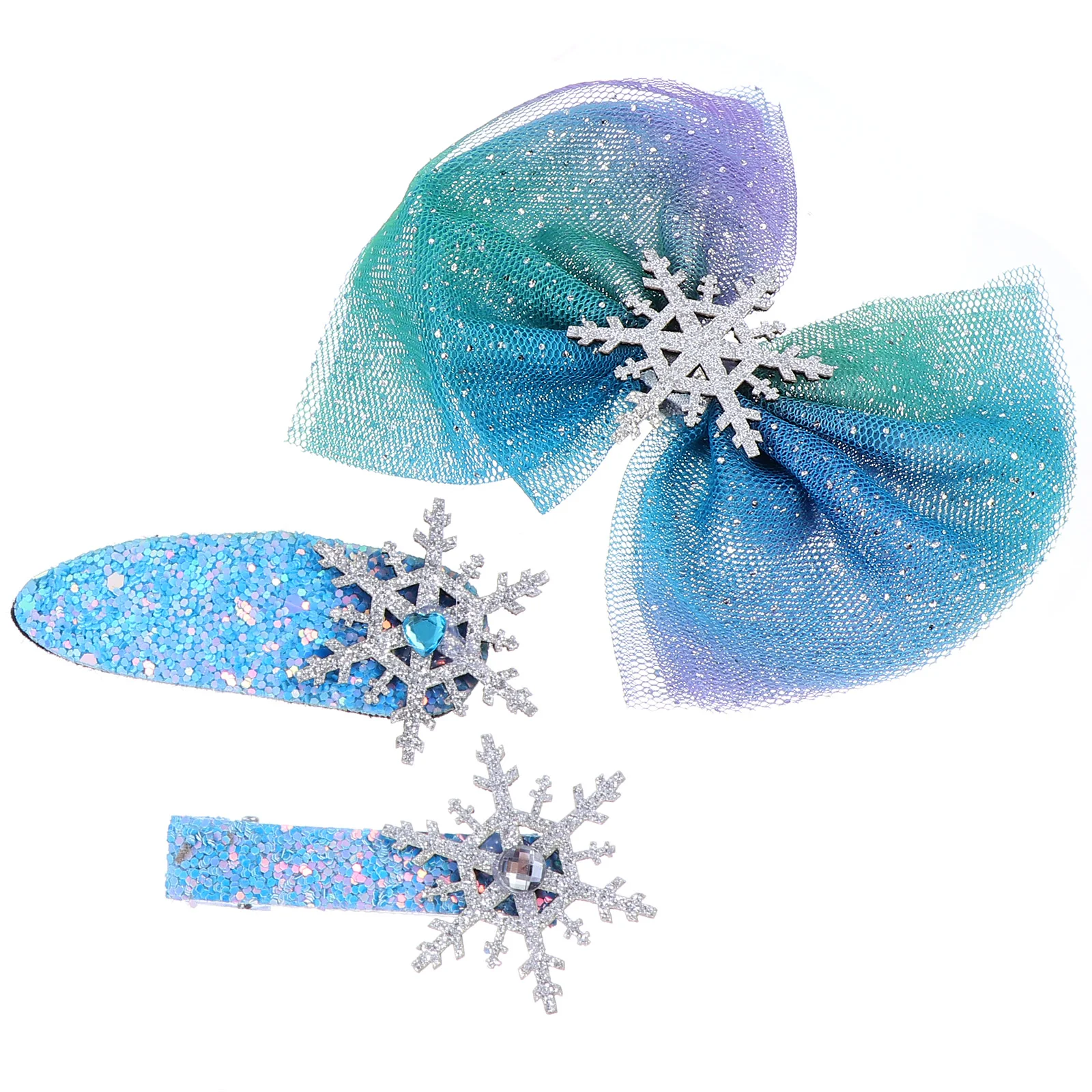 3 Pcs Bow Hairpin Bow-Knot Christmas Snowflake Supplies Clip Xmas Clips Women Lovely for Barrettes Claw