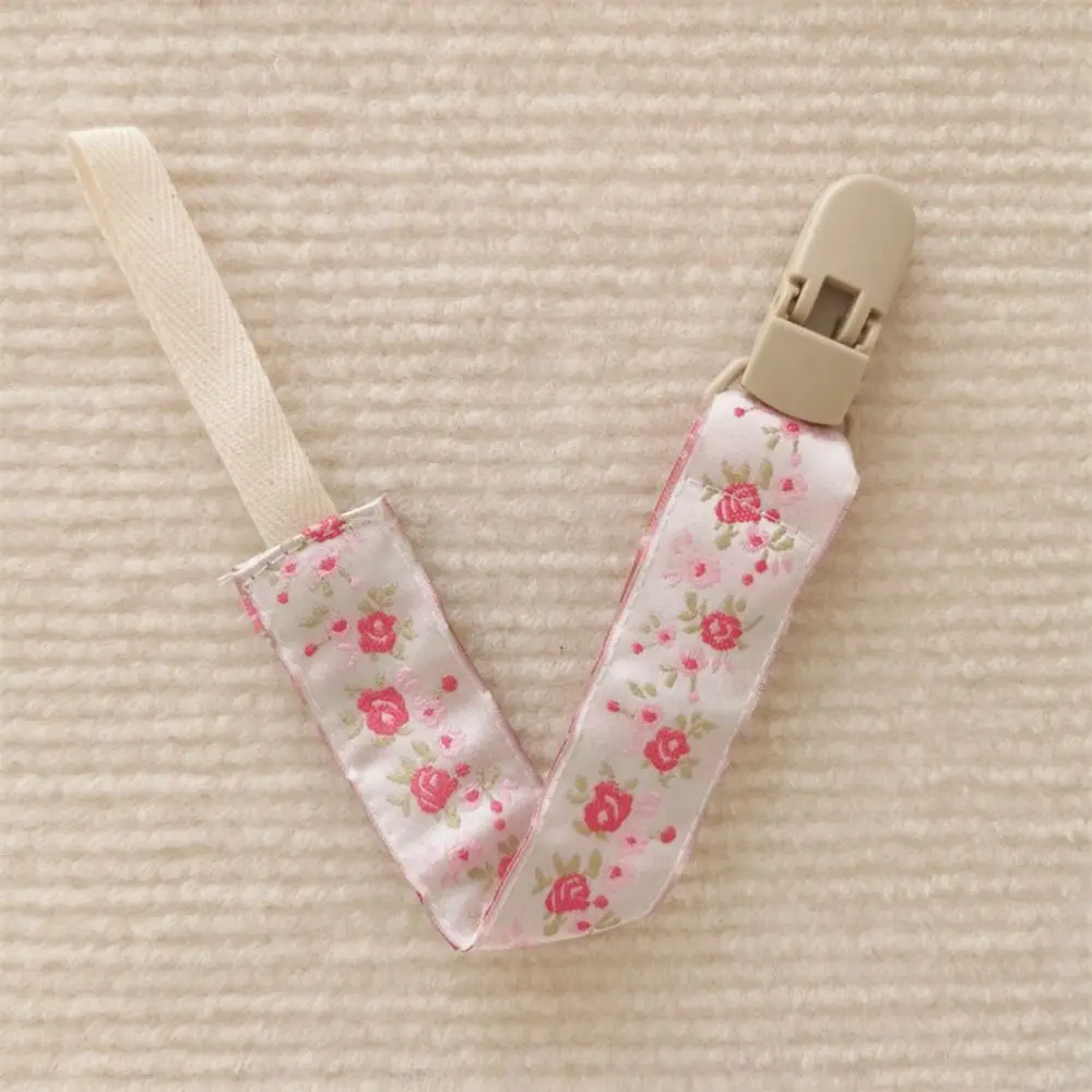 

Ethnic Style Baby Cloth Pacifier Chain Adjustable Floral Soother Holder Teether Straps Dummy Clips Nipple Holder Clips Children