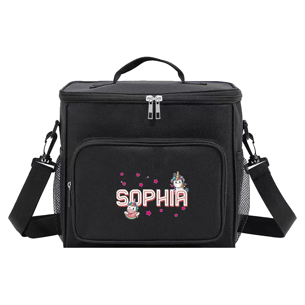 Personalized Customization Name Insulated Single Shoulder Lunch Bag Multifunctional Food Storage Bag Outdoor Travel Picnic Bag