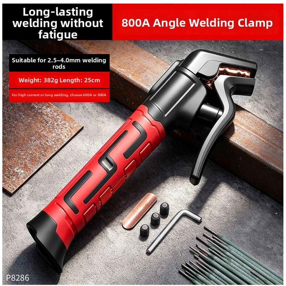 1pc 1000A Welding Clamp Pure Copper Core Heat Resistant Coating Strong Grip Electrode Holder For Industrial Use Anti-Slip Handle