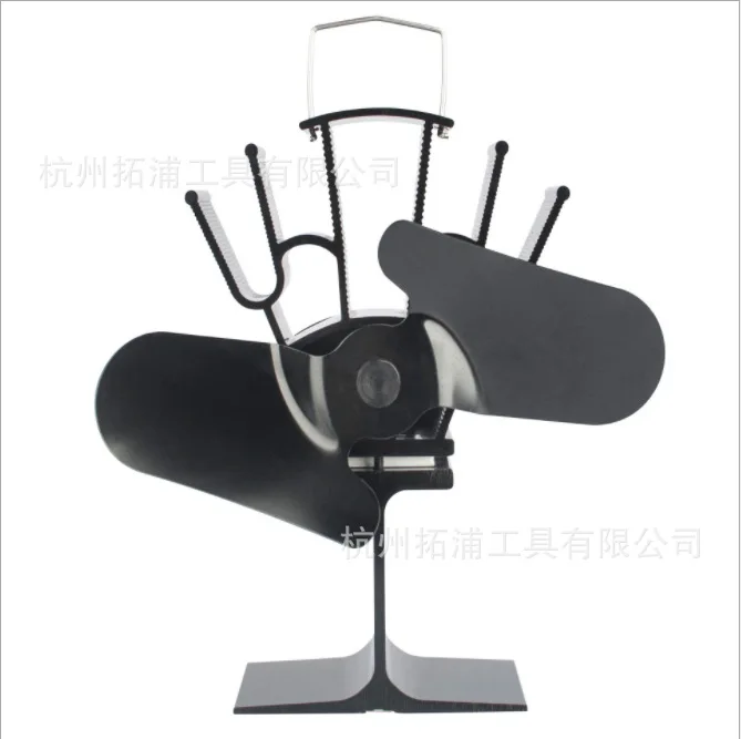 

Thermal Power Fan 2 Blades High Temperature Resistant Real Fire Fireplace Accessories Aluminum Heating Fan Equipment