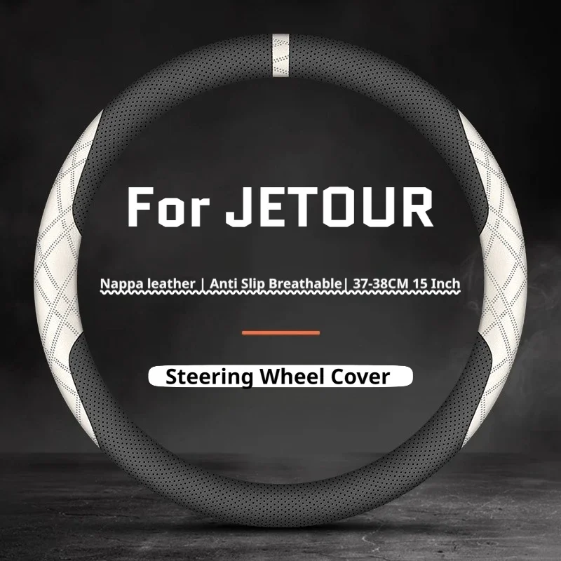Perforated3Leather3Car3Steering3Wheel3Cover3For3Jetour3X703X903Dashing3T23T1337-38CM3Premium3Touch3Car3Interior3Accessories