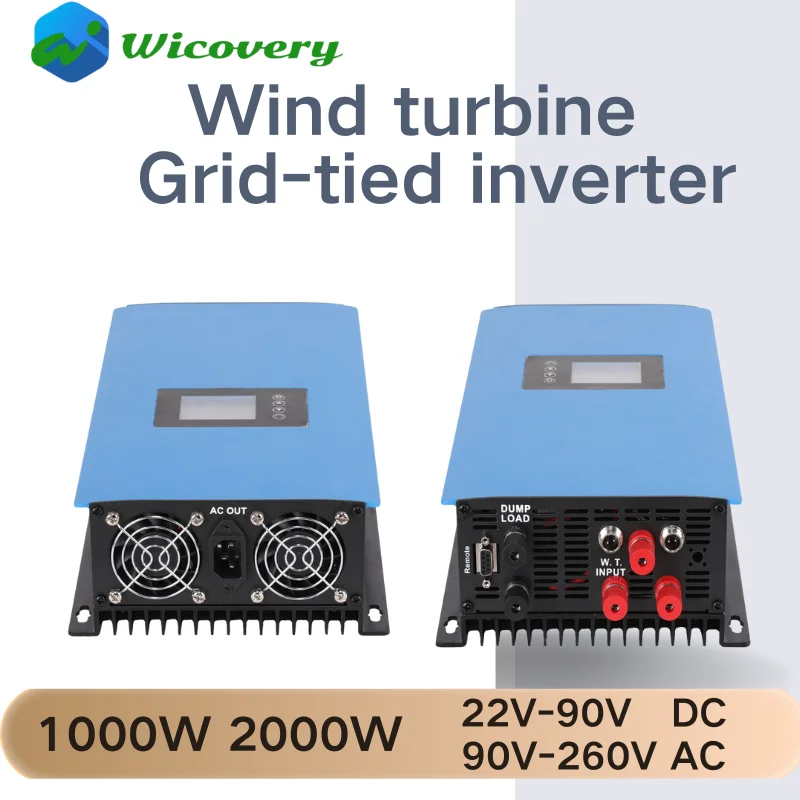 

1000W 2000W On Grid Inverter with Limiter Dump Load Controller Resistor Grid Tie Inverters for 48V 96V Wind Turbine Generator