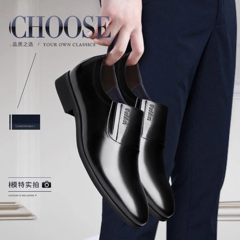 

Fashion Men's Formal Shoes Comfortable Soft Men's Business Leather Shoes Non-slip Slip-on Men Loafers Zapatos De Vestir Hombre