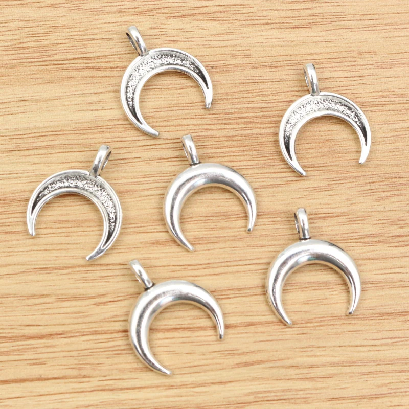 30 sztuk 20x17mm Charms Antique Silver Plated księżyc Charms stopu metalu wisiorek DIY tworzenia biżuterii znalezienie akcesoria — zdjęcie 3