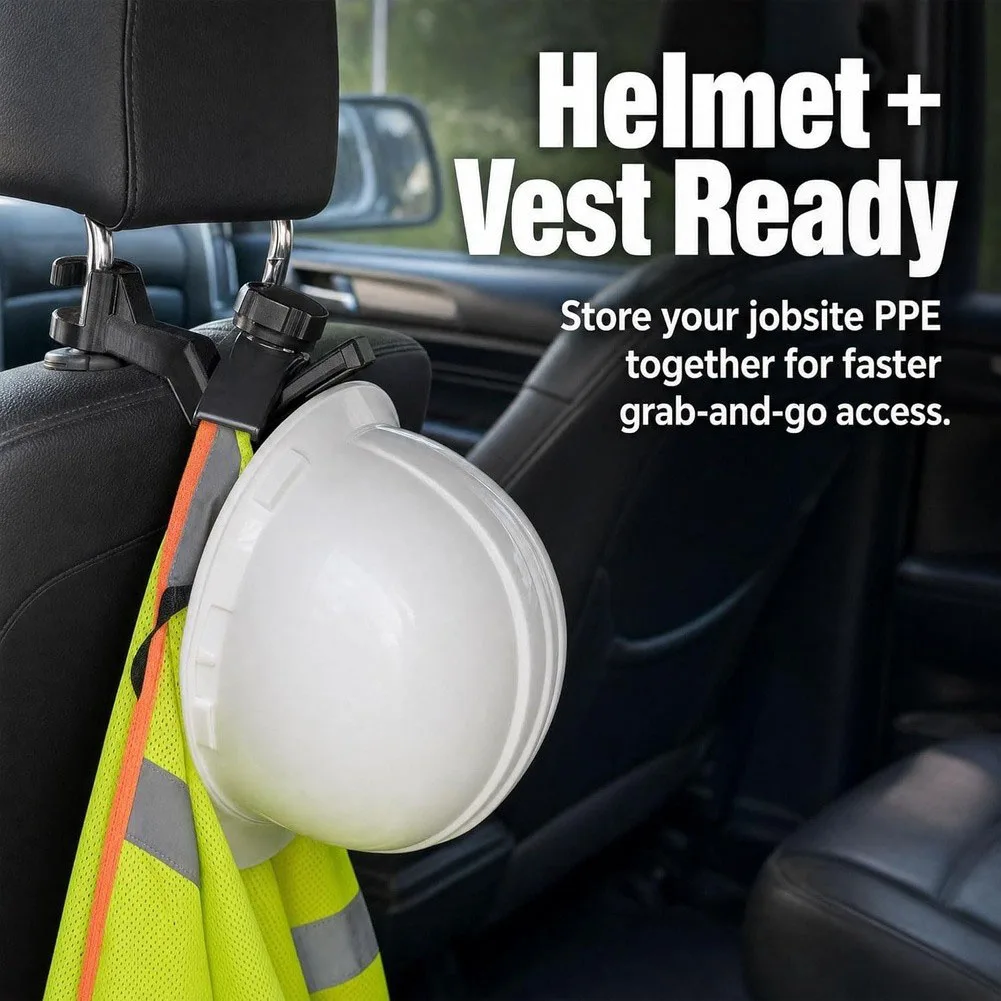 For Keeping Gear Off Floor BLACK for Hard Hat Holder Truck for Seat Organizer No Tool Installation Space Saving Solution