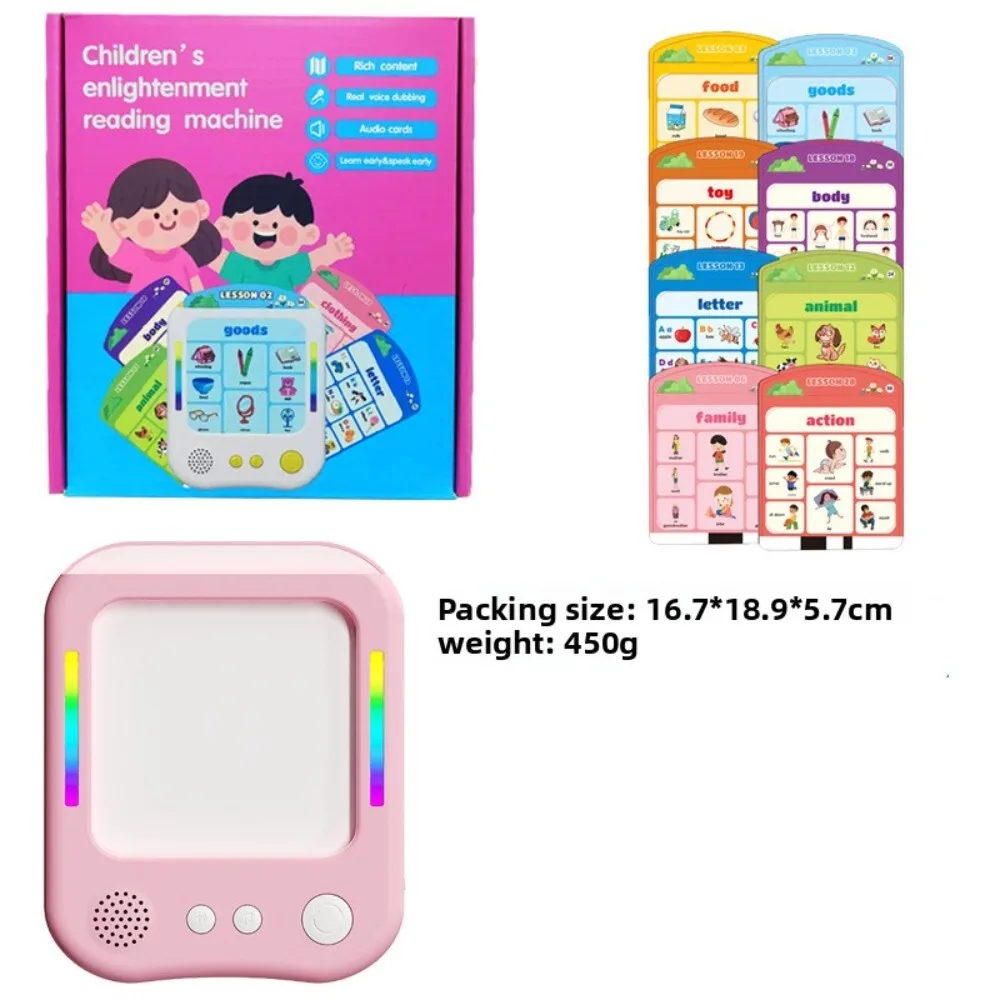 Máquina de lectura de inserción de tarjetas educativas para niños, juguete interactivo de aprendizaje temprano de inglés para niños en casa y escuela