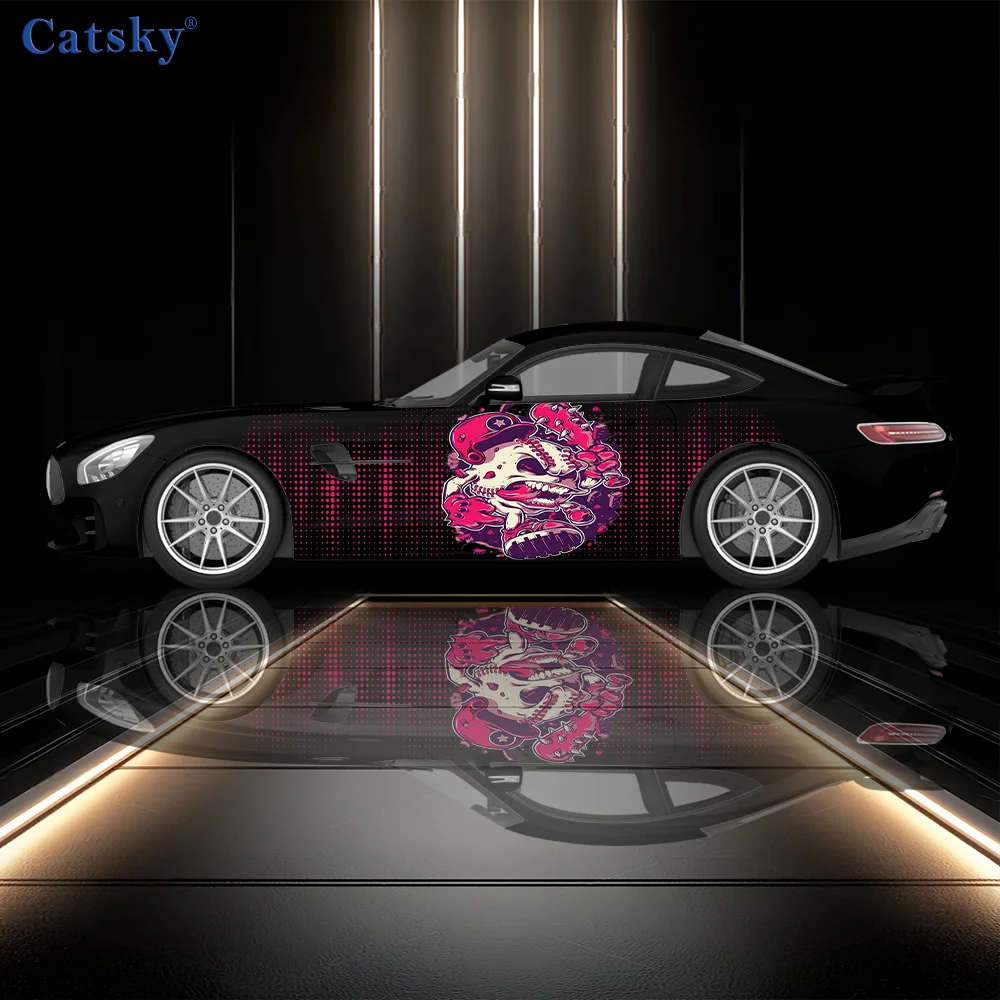 

Pop Animal Skeleton Colorful Car Vinyl Wraps Decal Self-adhesive PVC Sticker Suitable for Trucks SUV Decor Auto Accessories Gift