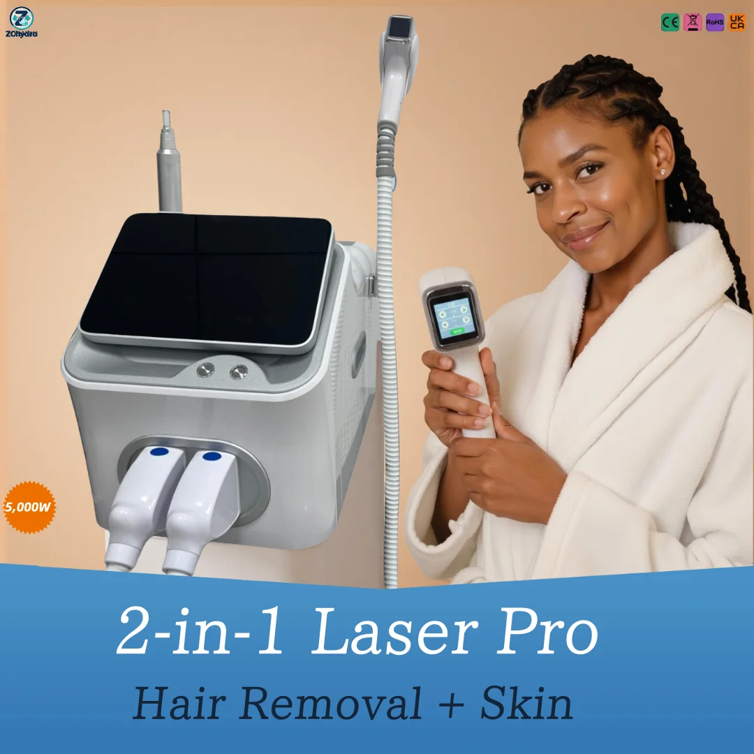 4 Wavelengths 755 808 940 1064 Diode Hair Removal Machine FAC TEC Ice Cooling Handle Painless Long Lasting Hair Reduce Full Body