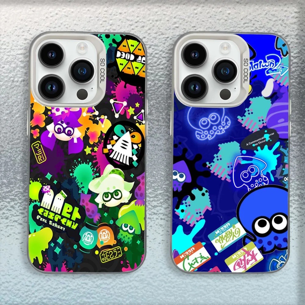 

Game S-Splatoon Phone Case For iPhone 16,15,14,13,12,11,Mini,Pro,MAX White Matte Shockproof Cover