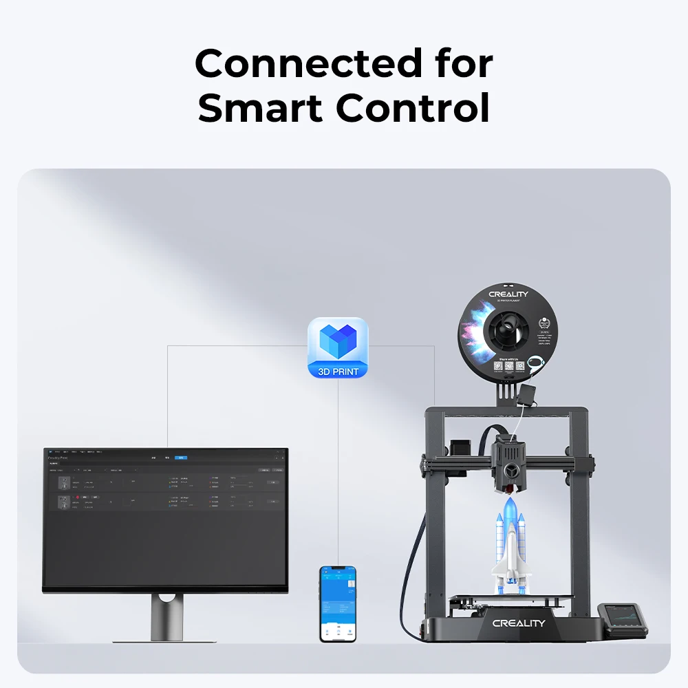 طابعة Creality Ender 3 V3 SE/Ender 3 V3 KE ثلاثية الأبعاد طباعة عالية السرعة متصلة للتحكم الذكي التسوية التلقائية X-محور السكك الحديدية الخطية