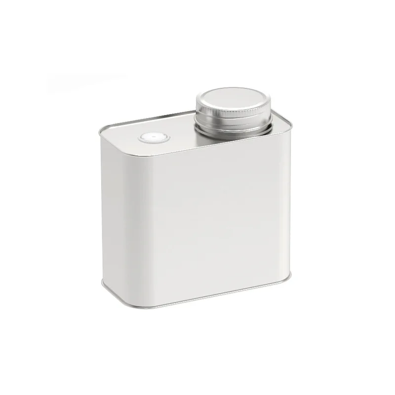 Silver 200ml Square Coffee Bean Storage Organzier Tank Kitchen Screw Cap Coffee Powder Sugar Tinplate Container Packaging Box
