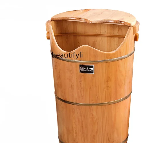 겨울용 송아지 깊은 배럴 건강 보존 발 목욕 욕조, 가정용 단단한 나무 훈증 나무 배럴 