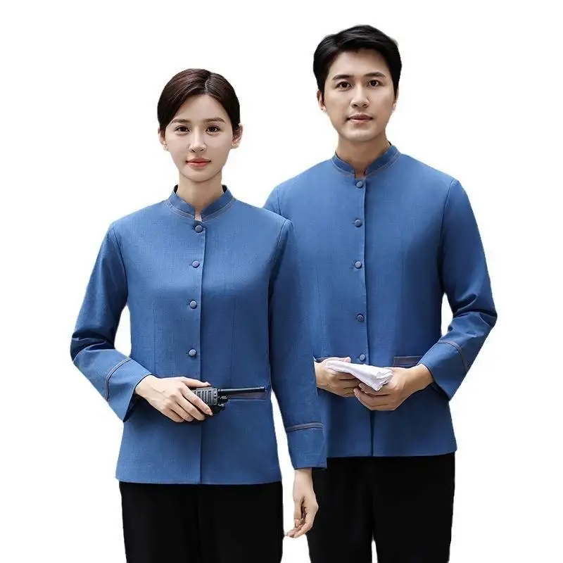 Outono inverno propriedade limpeza pessoal uniforme manga longa hotel homestay shopping hospital limpeza tia workwear conjunto para mulher
