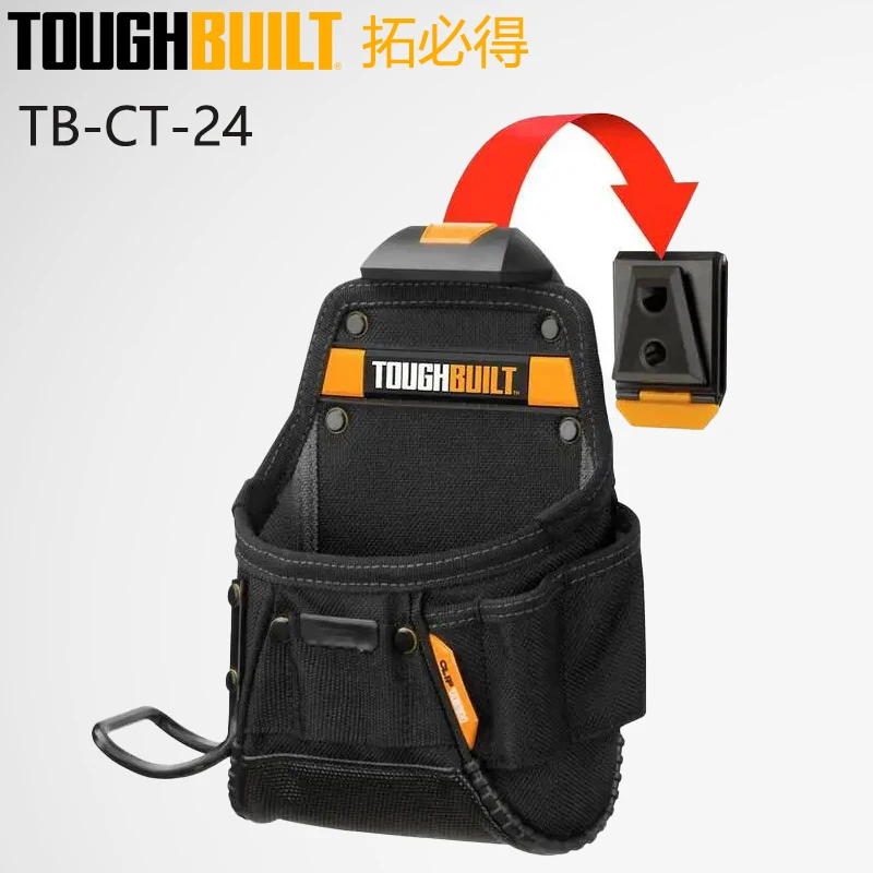 TOUGHBUILT TB-CT-24 Project Pouch Hammer Loop Durable Sturdy Accessibility Invisible Seam Pocket Bag With CLIPTECH