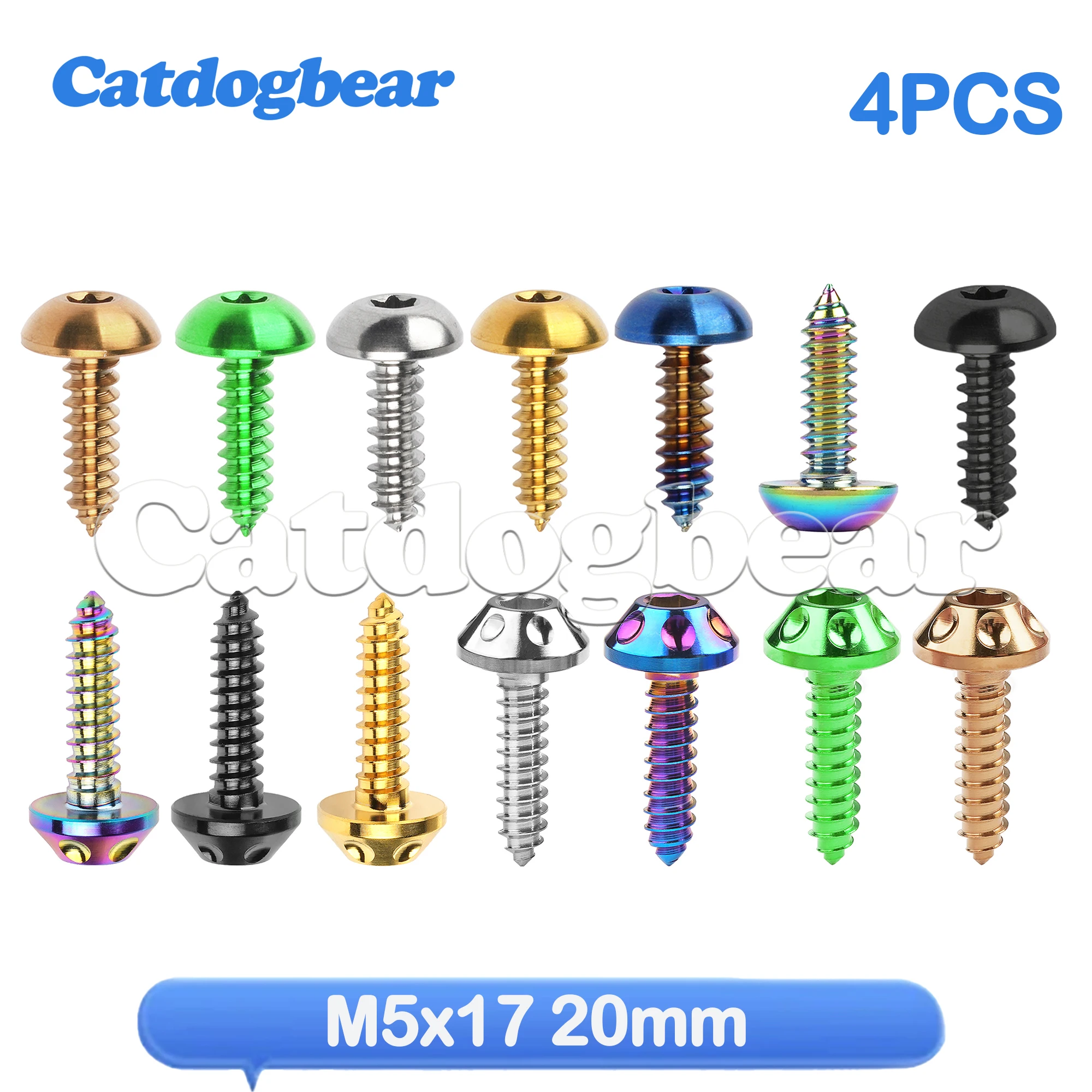 

Catdogbear титановый 4 шт. болт M5x17/20 мм саморезная кнопка с головкой Torx саморезная кнопка винт с головкой Torx для мотоцикла автомобиля