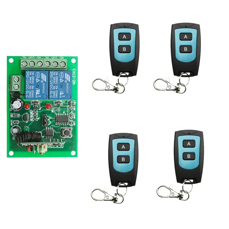 DC12V 24V 2CH RF wireless remote control switch system Electro motor positive and negative rotation Momentary Toggle 433mhz