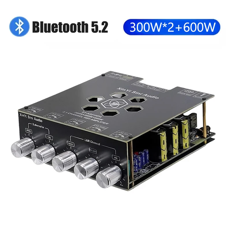 AS21HPA Amplifier Bluetooth 5.2 Audio Power Amplifier Board TPA3255 Chip 300W*2+600W 2.1 Channel 3D Surround Sound Subwoofer