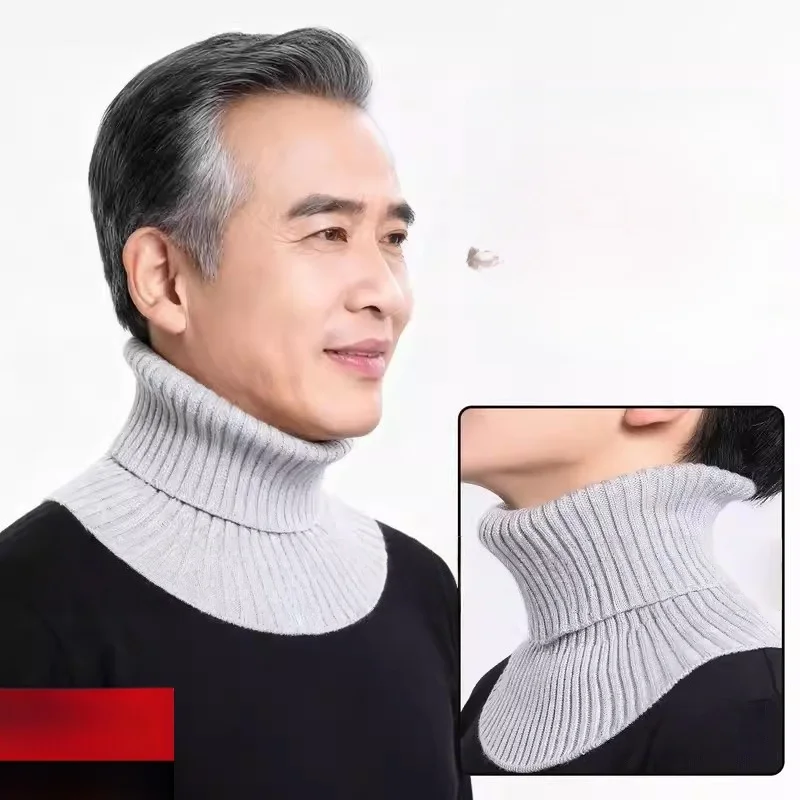 

Men's Knitted Woolen Scarf Windproof Ne Warmer Overhead Fake Collar Winter Outdoor Running Accories Ne Protection