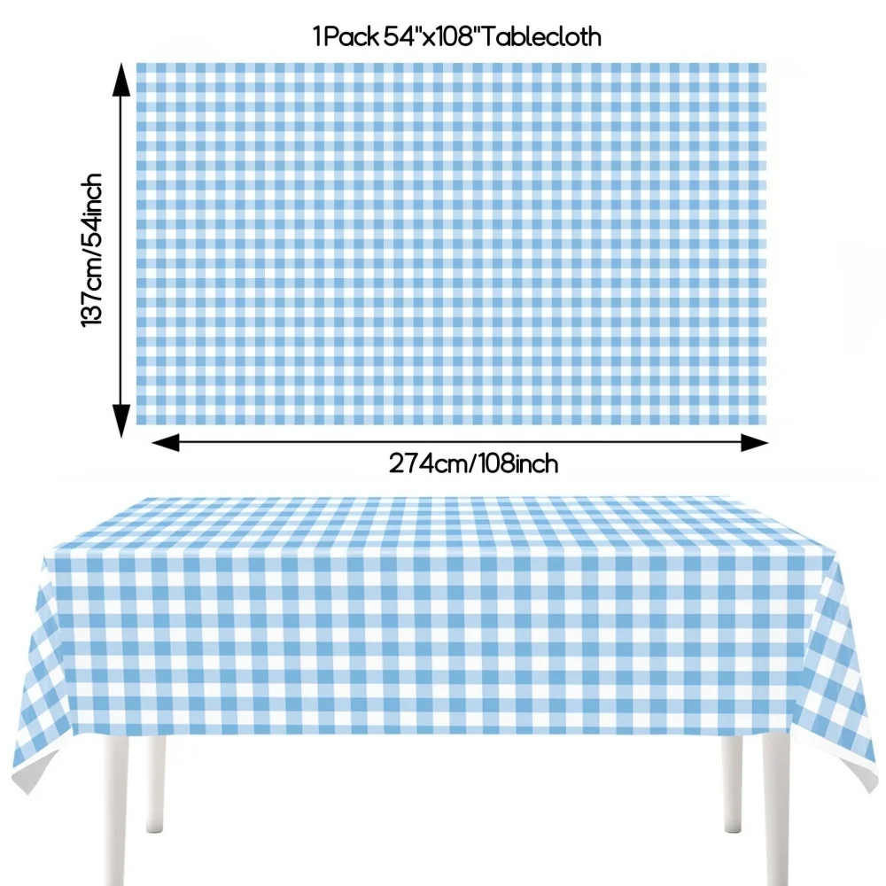 1/3 Stück Plastik-Karottischdecke, Premium Dekorative Einweg-Karierte Tischdecken für Partys, Rechteckige Party-Tischabdeckung – Detail 9