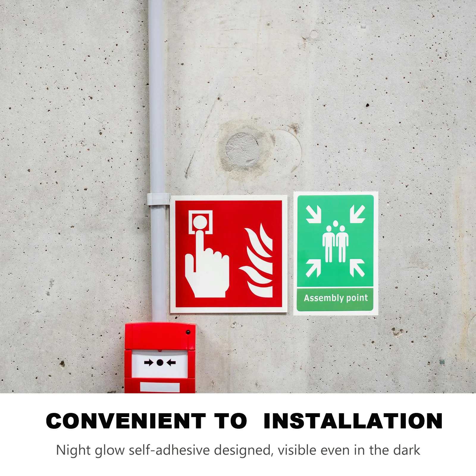 10 قطعة نقطة تجميع الطوارئ تسجيل ملصقات ذاتية اللصق عالية الوضوح النار خروج علامات السلامة لمكتب البناء العام #2