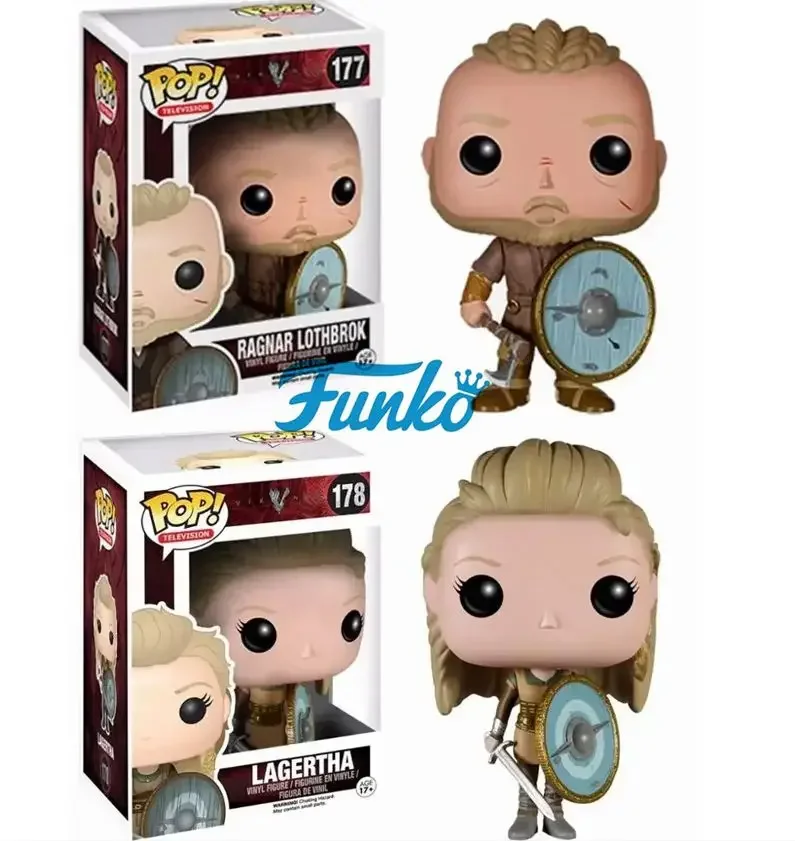 FUNKO POP Television  Vikingar Lagertha 178# Ragnar Lothbrok 177# Vinyl Figure Toys Vinyl Figure Dolls Collection Toys